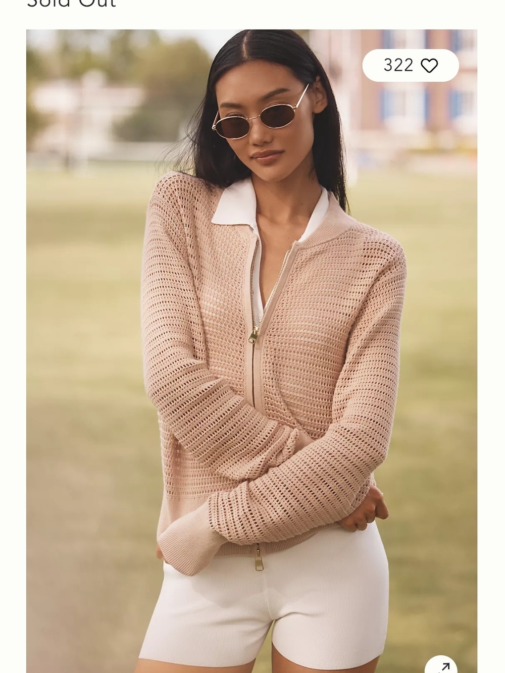 Anthropologie Varley Lai Cotton Long-Sleeve Zip-Front Knit Jacket NWOT